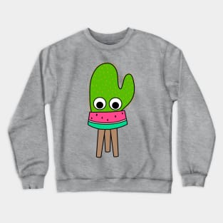 Cute Cactus Design #234: Cute Cactus In Watermelon Planter Crewneck Sweatshirt